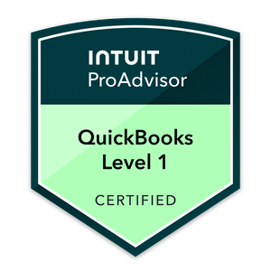 Intuit QuickBooks ProAdvisor, Level 1 Certified